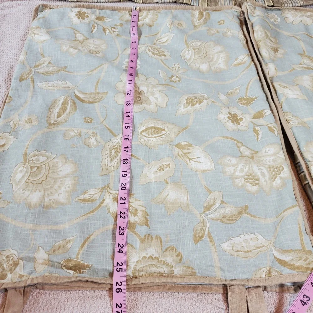 Linden Street Floral Striped Quilted Valance and standard sham Set‎ Sage Tan